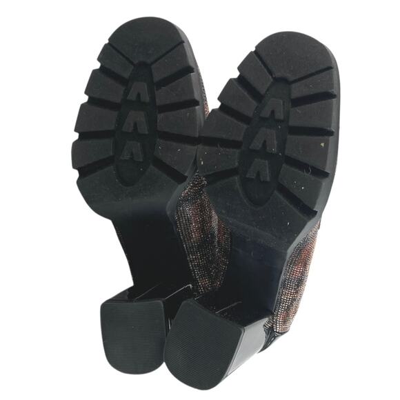 Betsey Johnson Adelyn Multicolor Plaid Rhinestone Glitter Heeled Loafer Size 11M - Picture 5 of 7